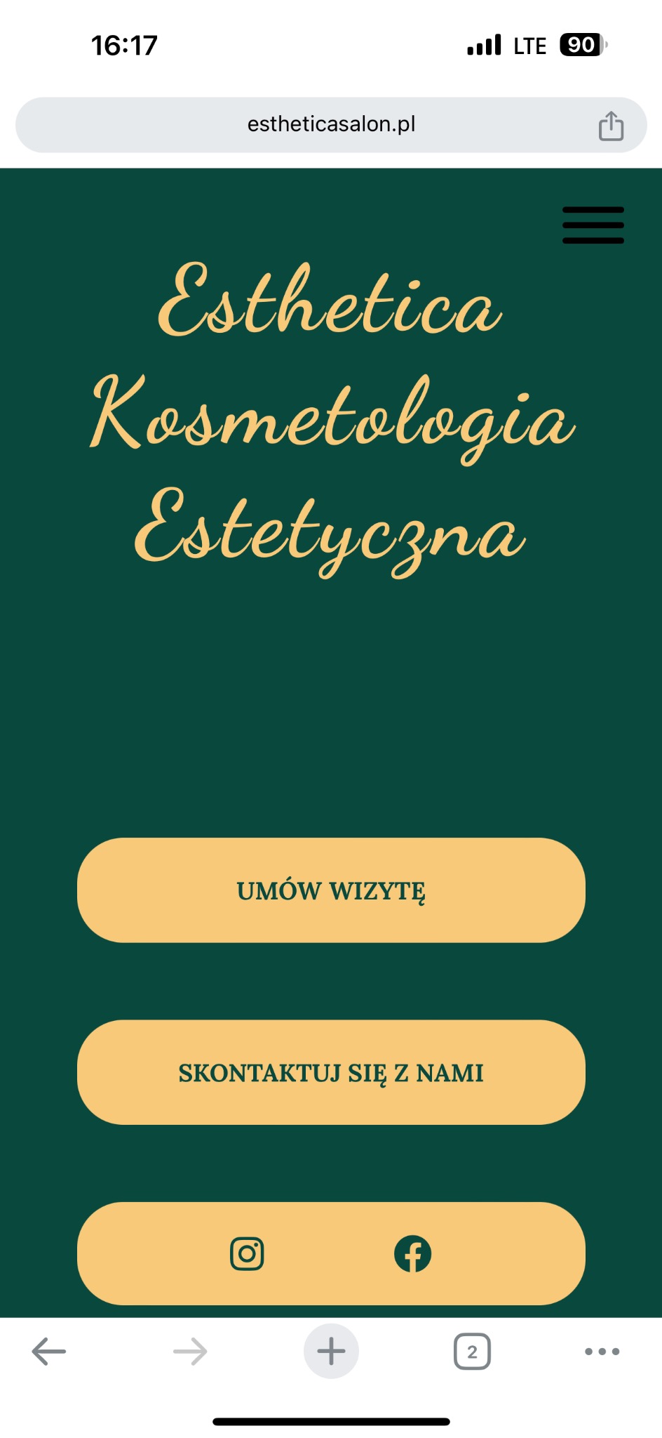 Nowoczesne „header” na twojej stronie internetowej, menu dla małych wyświetlaczy pod ikoną „hamburgera”