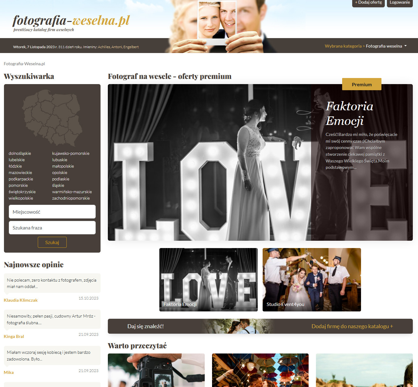 Jeden z wielu portali które wykonałem.