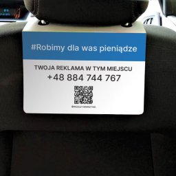 wysokiej jakości reklama wewnętrzna na siedzeniach pasażerskich taksówek