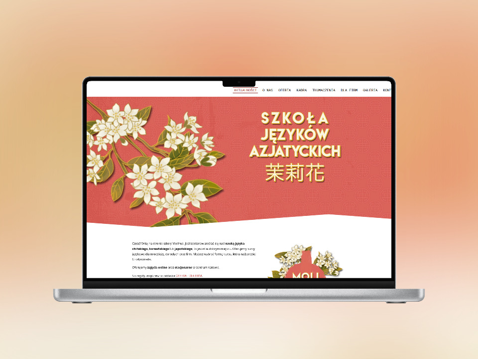 Strona www Szkoły Języków Azjatyckich Molihua