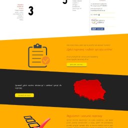 InfiniPro - Strona internetowa serwisu fotograficznego z nagłówkiem prezentującym aparat, logo firmy i dane kontaktowe oraz sekcjami informującymi o procesie naprawy sprzętu foto.