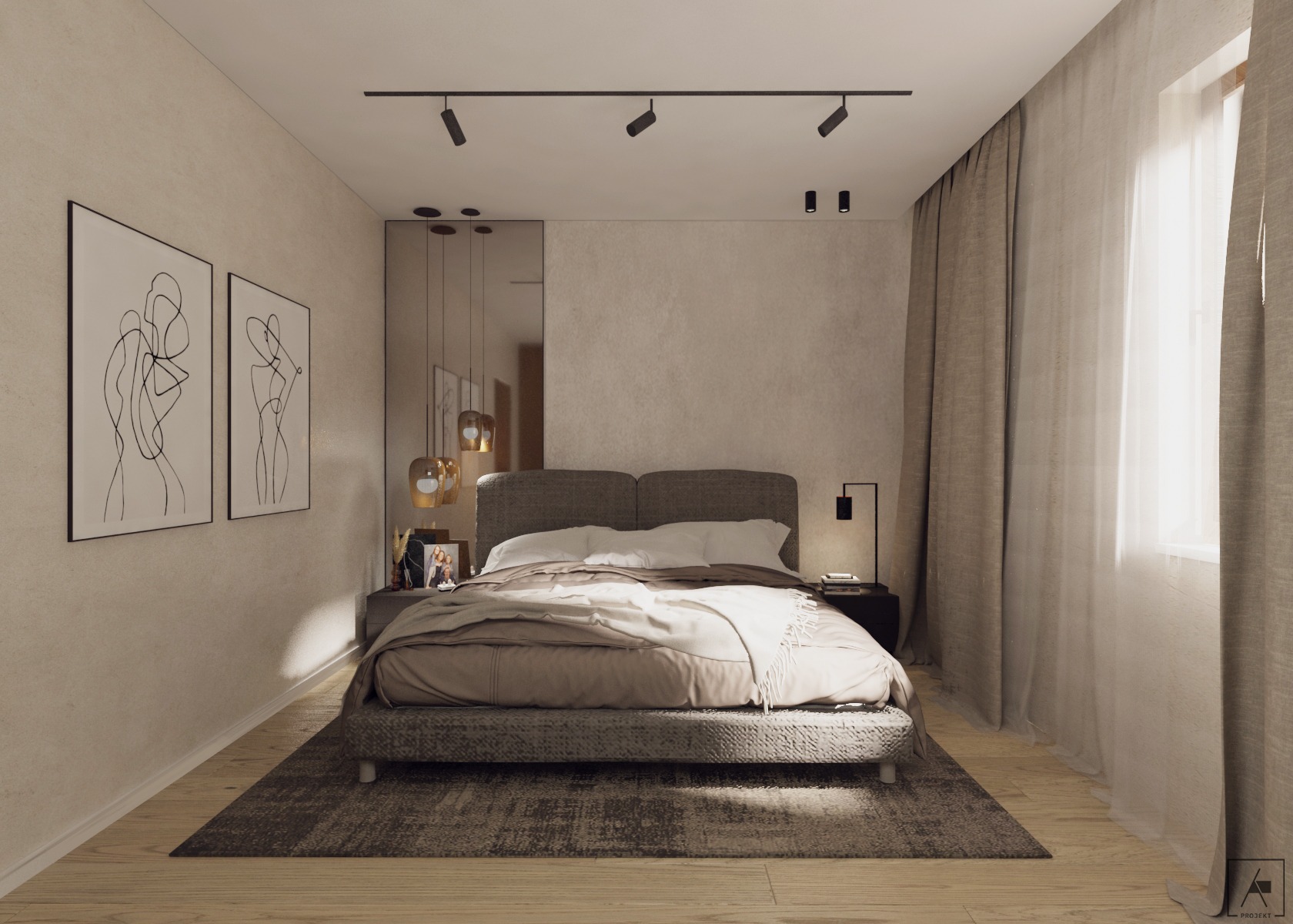 sypialnia w domu pod Puławami