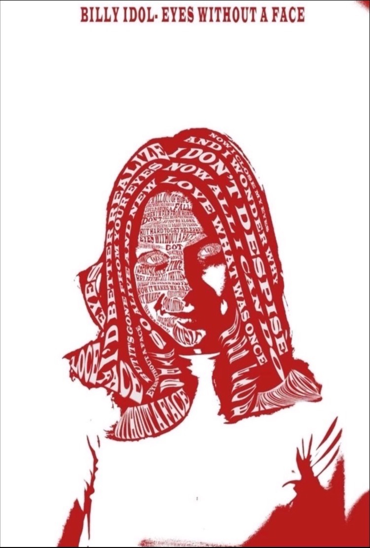 Twarz literami plakat