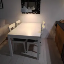 Stół Bukowy Rozsuwany z Dokładanymi Blatami Lakier Biały Półmatowy