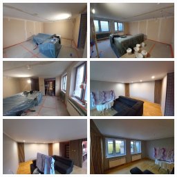 DCS Dawid Szuławy - Naprawa pakniec na łączeniach płyt. Wykonanie gladzi. Malowanie. Matarz lameli na filcu.