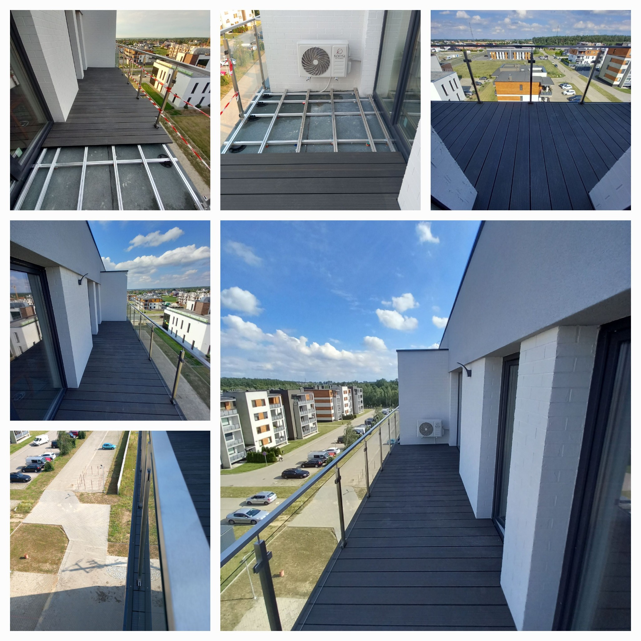 Wykonanie tarasu z kapozytu na podstawie z legarow aluminiowych.