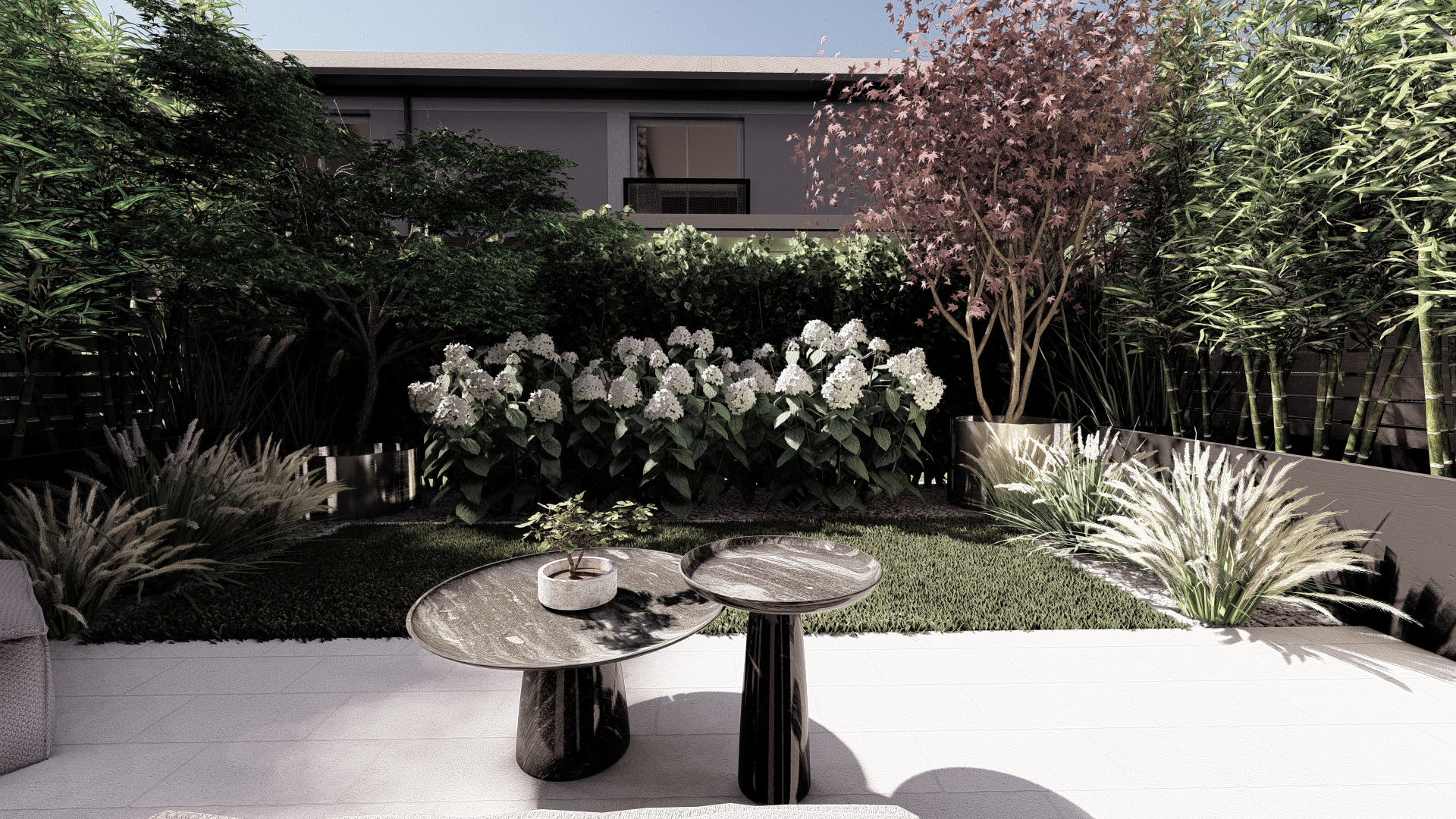 Projekt niewielkiego ogródka w Bielanach Wrocławskich