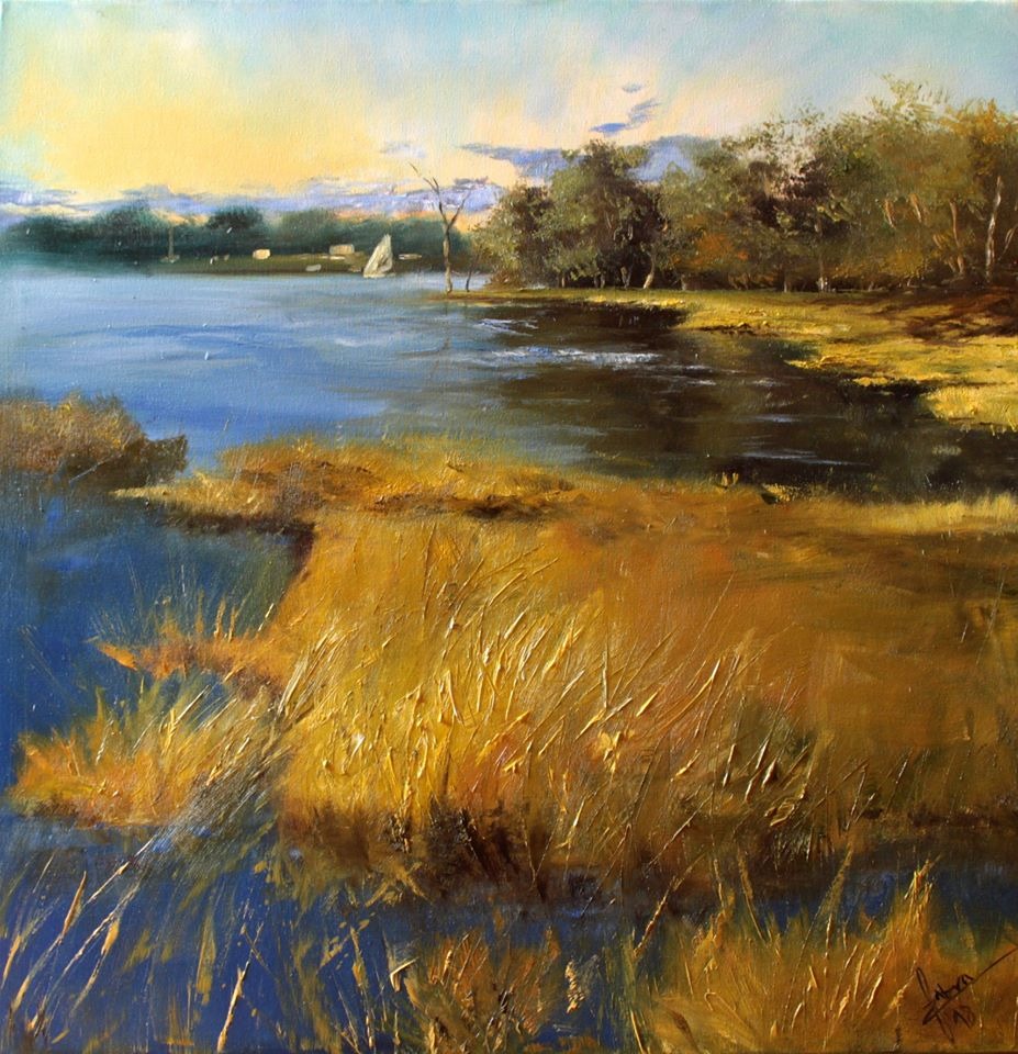 Obraz olejny na płótnie o wymiarach 60x60cm, rok 2018