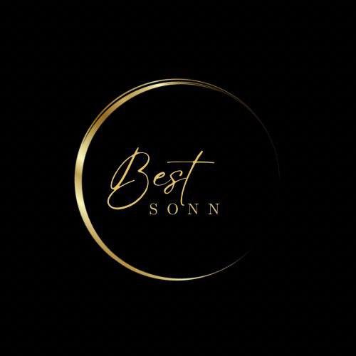 Złote logo 'Best Sonn' w okręgu na czarnym tle.