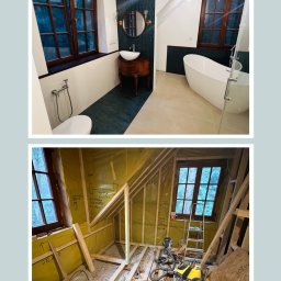 Vasyl Zahrai Bud - Wykończenie łazienki na poddaszu drewnianego domu