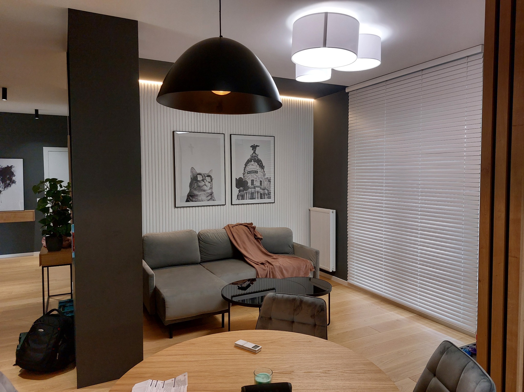 Żaluzje drewniana 50mm kolor biały sterowanie elektryczne Smart + aplikacja