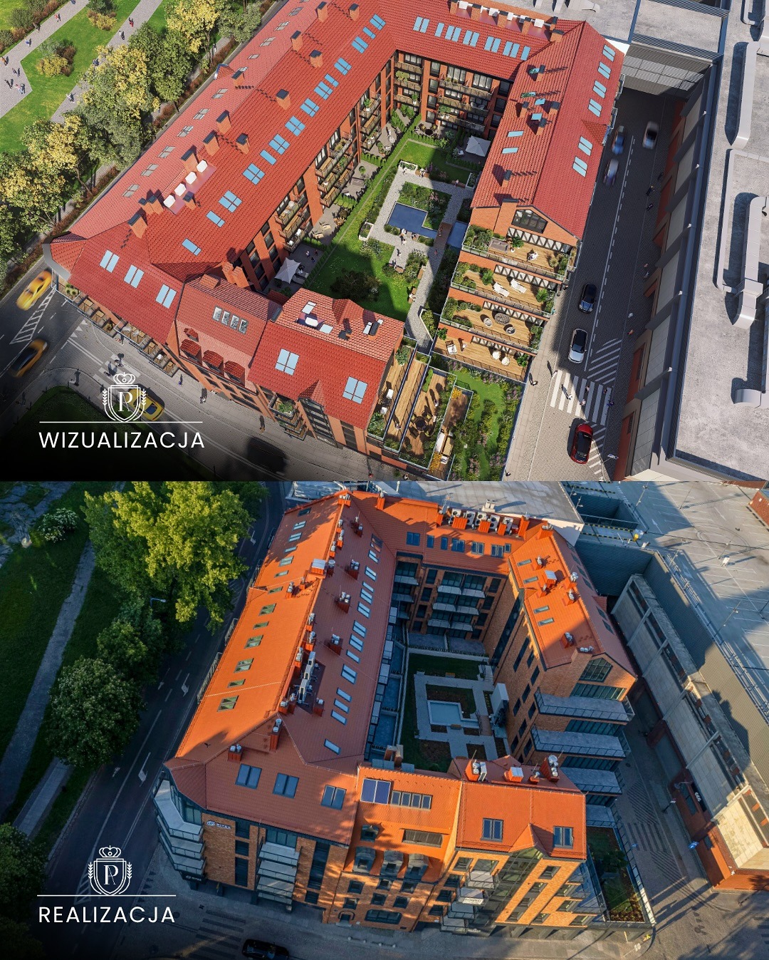 Ogród na dachu parkingu podziemnego wykonany dla firmy Ritex Development