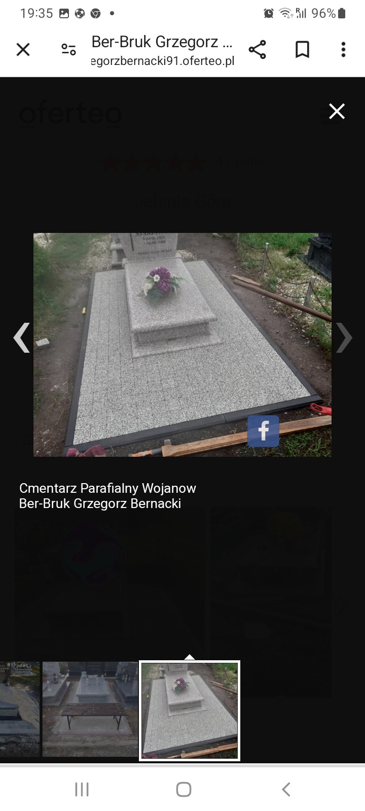 Granitowa kostka wokół nagrobka z kwiatami, czarna obwódka, widok z góry, cmentarz Parafialny Wojanów, Ber-Bruk Grzegorz Bernacki.