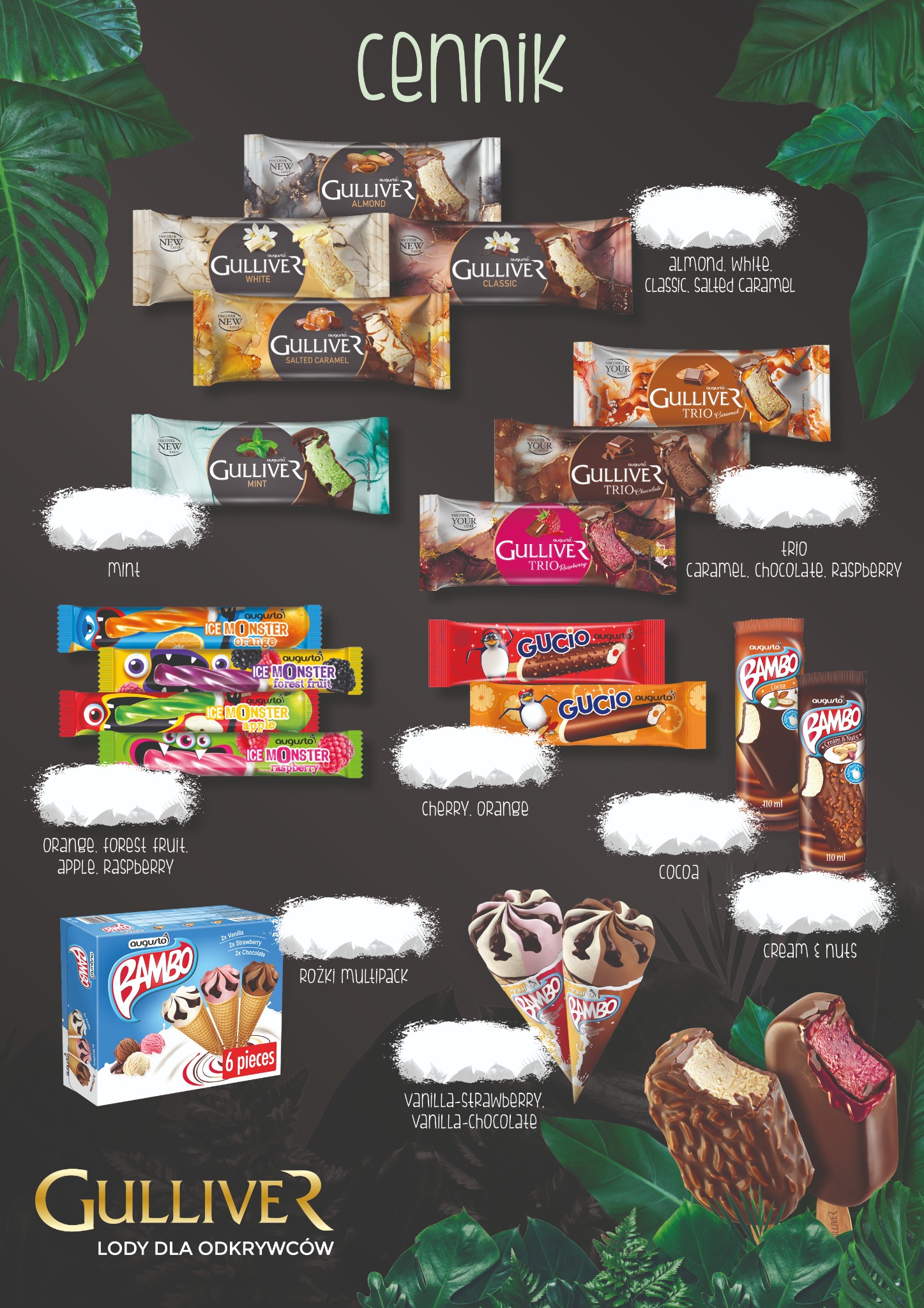 Cennik lodów Gulliver