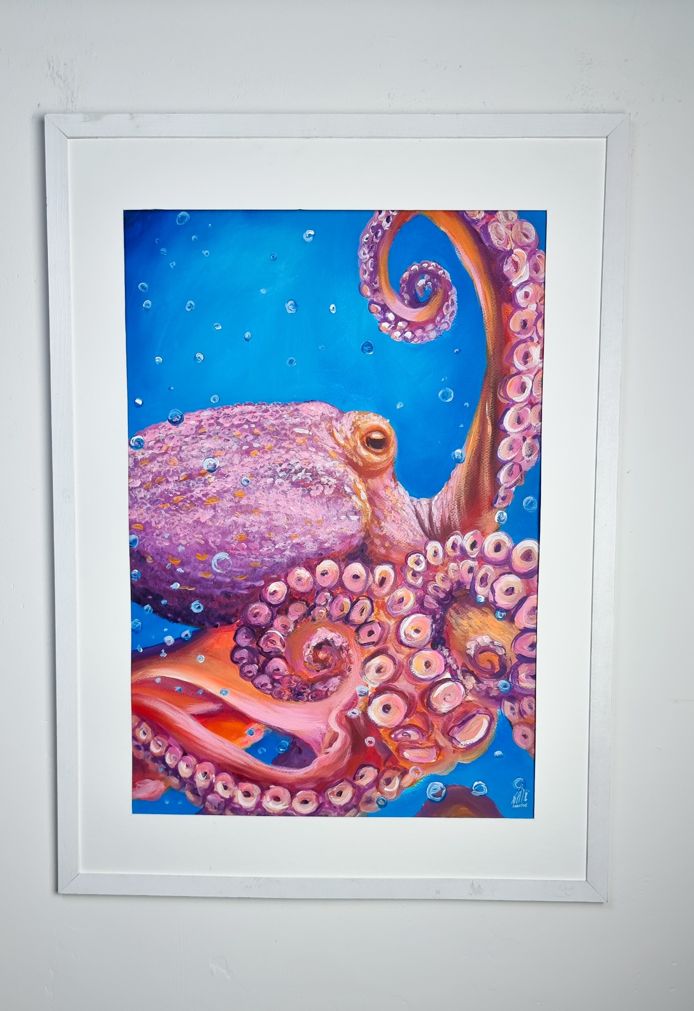 'Ośmiornica' - Obraz, malarstwo akryl Black Mind Katarzyna Murzyn