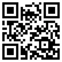 Czarno-biały kod QR z delikatnym zniekształceniem perspektywy, umieszczony na białym tle.