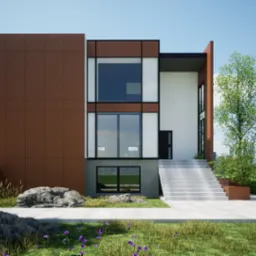 Remont elewacji domku typu kostka.