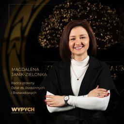 Radca prawny Magdalena Janik-Zielonka
Dział prawa rozwodowego
specjalizacja: sprawy o rozwód, sprawy o separację, sprawy o ubezwłasnowolnienie, sprawy rodzinne, mediacja w sprawach rodzinnych oraz karnych