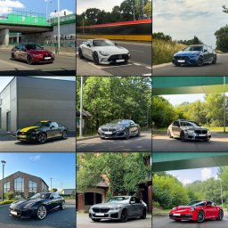 YOURMINUTE SPÓŁKA Z OGRANICZONĄ ODPOWIEDZIALNOŚCIĄ - Zestawienie różnych samochodów sportowych i luksusowych różnych marek, zaparkowanych w różnych lokalizacjach, prezentujących różnorodność modeli i kolorów.