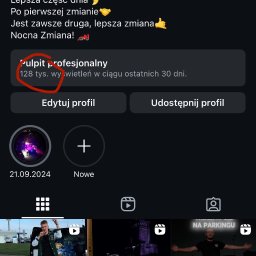 YOURMINUTE SPÓŁKA Z OGRANICZONĄ ODPOWIEDZIALNOŚCIĄ - Zrzut ekranu profilu NightShift na platformie społecznościowej, prezentujący logo, statystyki (20 postów, 1709 obserwatorów, 2 obserwowanych) oraz opis profilu 'Lepsza część dnia', a także...