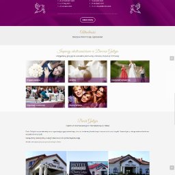 RYCHLAK.DESIGN ROBERT RYCHLAK - Strona internetowa Dworu Galicja z ofertą organizacji imprez okolicznościowych, w tym wesel. Widoczny nagłówek, menu, slider ze zdjęciem pary młodej i informacje kontaktowe.