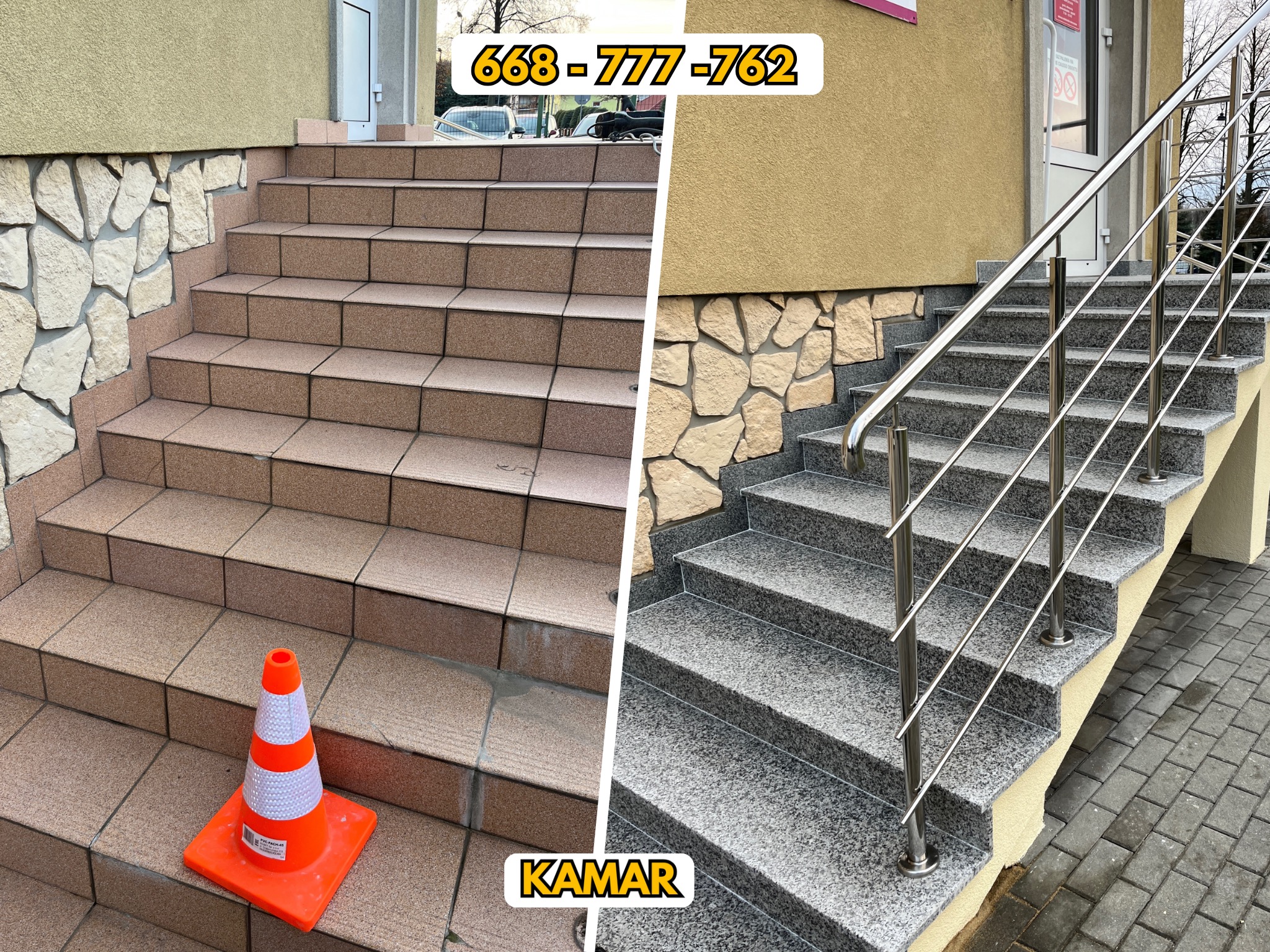 Układanie schodów granitowych