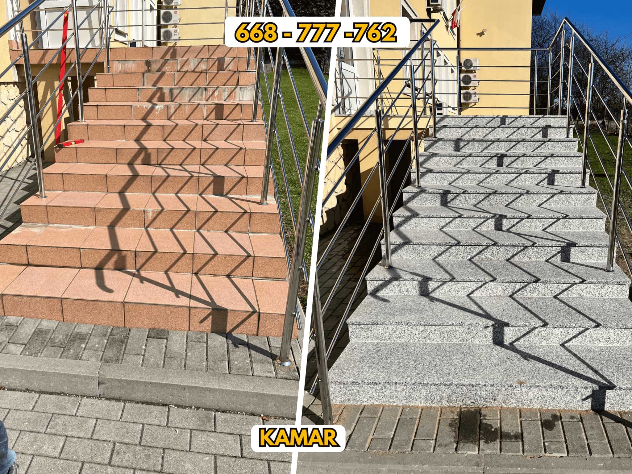 Montaż schodów granitowych KAMAR Podkarpacie Strzyżów, Rzeszów, Ropczyce, Krosno, Jasło