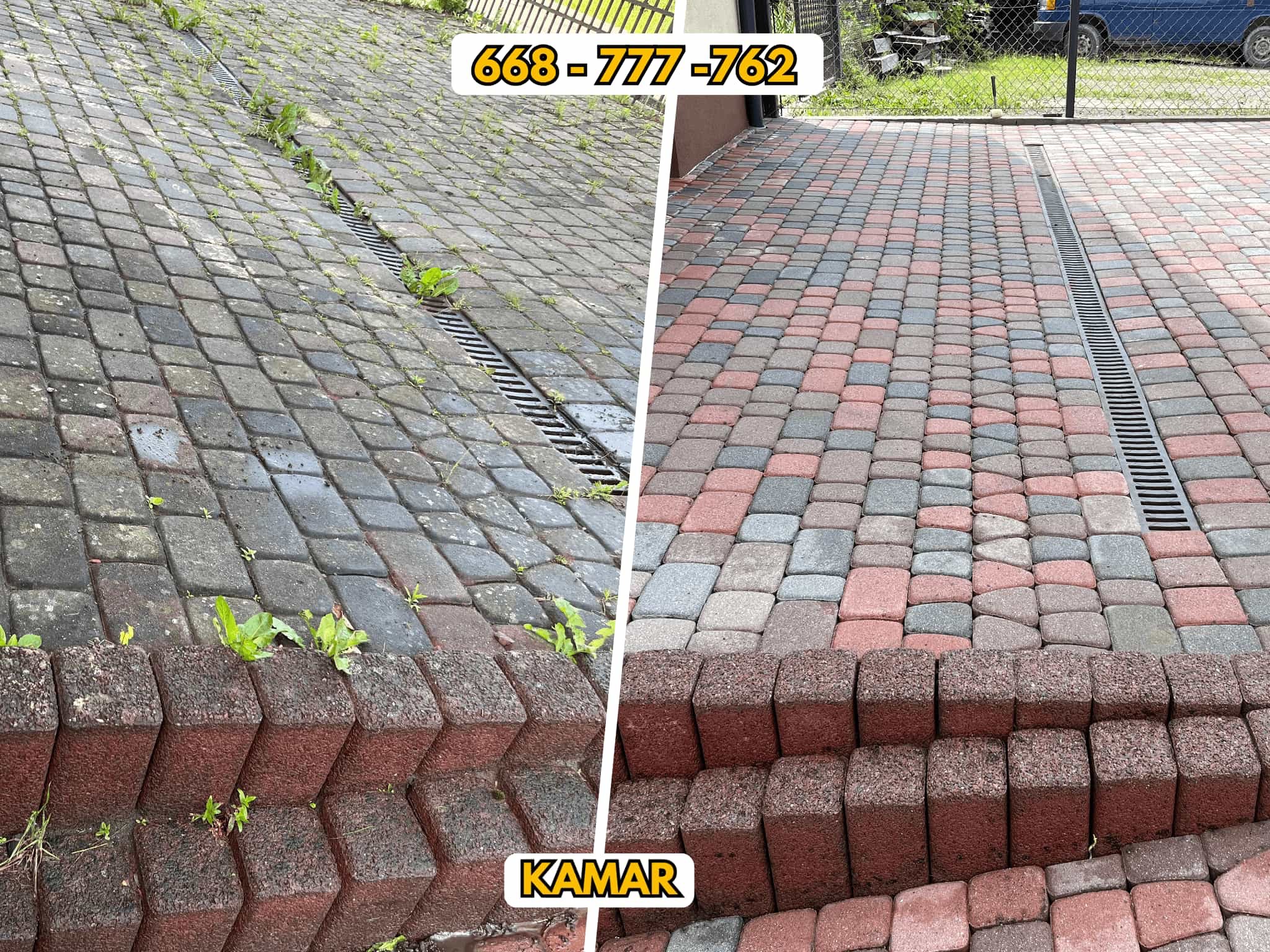 Czyszczenie gorącą wodą kostki brukowej Strzyżów, Krosno, Jasło, Rzeszów, Sanok