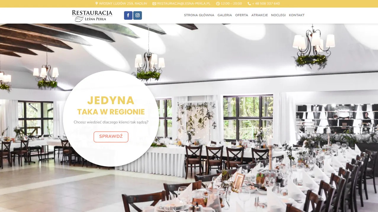 Witryna oraz system bookingowy Restauracji, Parku linowego oraz Hostelu. Wordpress + dedykowane rozwiązania klienta