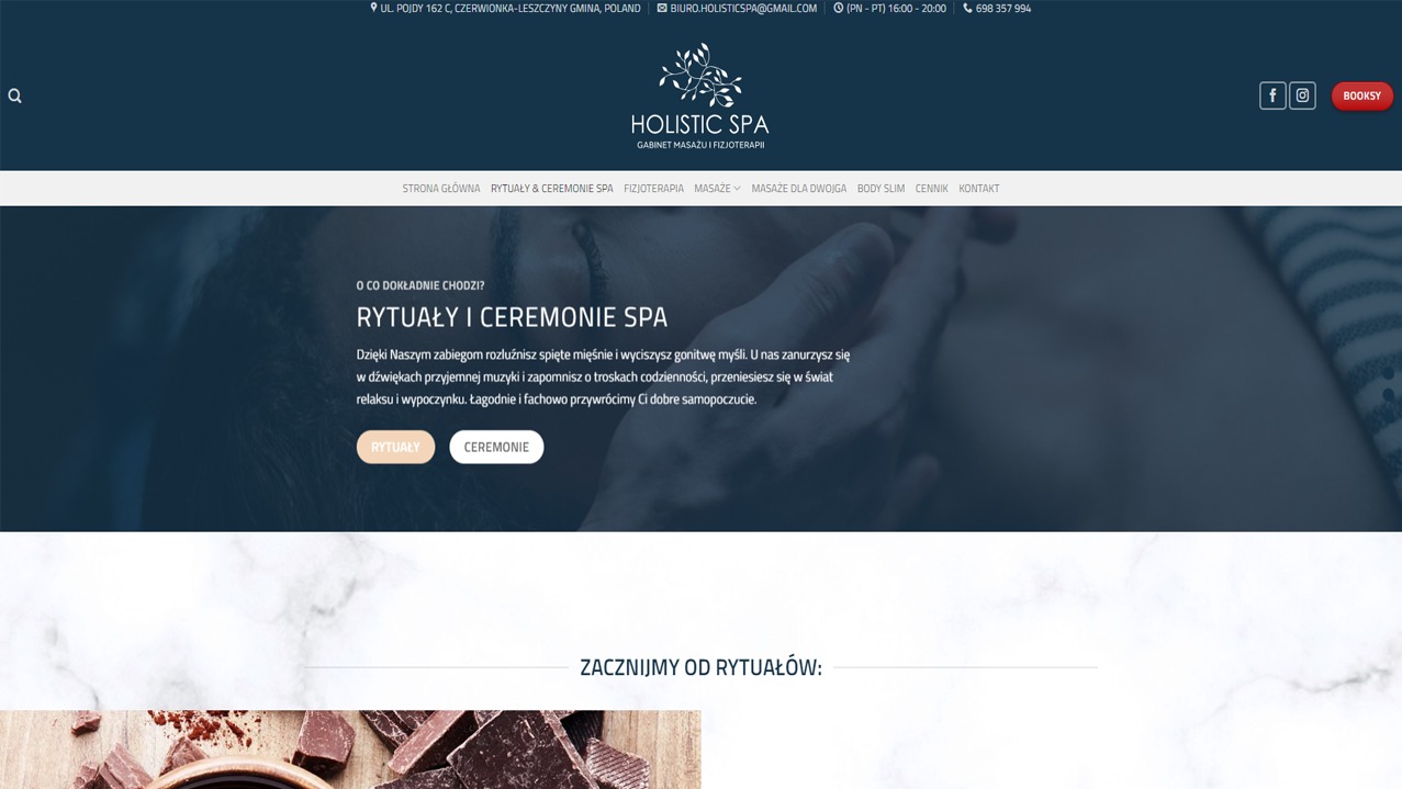 Prosta wizytówka studia spa