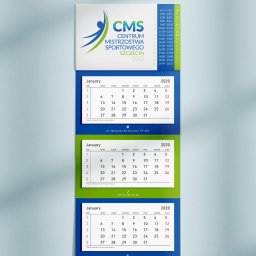 Projekt kalendarza trójdzielnego CMS Szczecin.