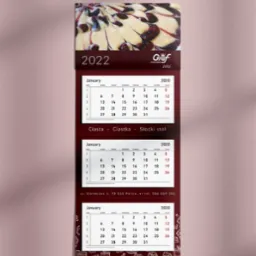 Projekt kalendarza trójdzielnego cukierni Graf.