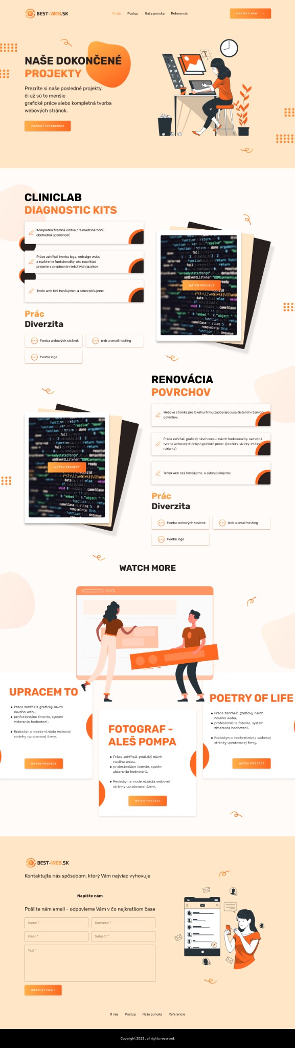 Projekty stron internetowych.