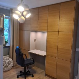 Zabudowa z biurkiem.