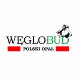 Logo firmy WĘGLOBUD POLSKI OPAŁ z sylwetką górnika w prawym górnym rogu.