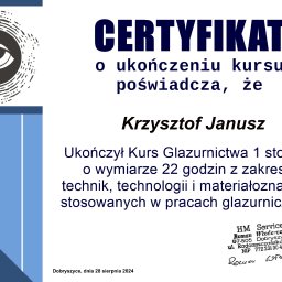 Ukończony Kurs Glazurnictwa