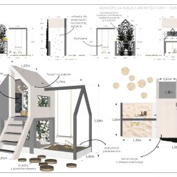 Koncepcja małej architektury - domek zabaw dla dzieci