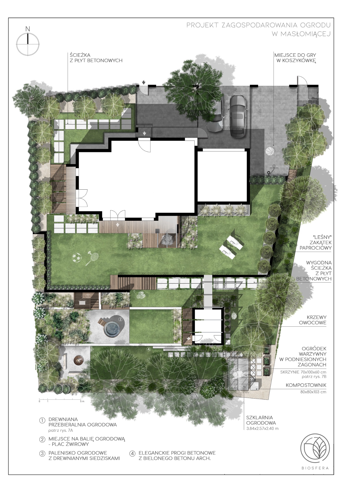 Projekt ogrodu wielopoziomowego w Masłomiącej
