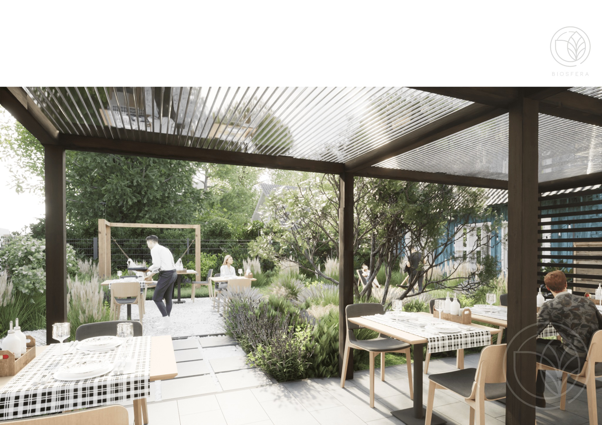 Wizualizacja - projekt ogrodu restauracyjnego w Krakowie