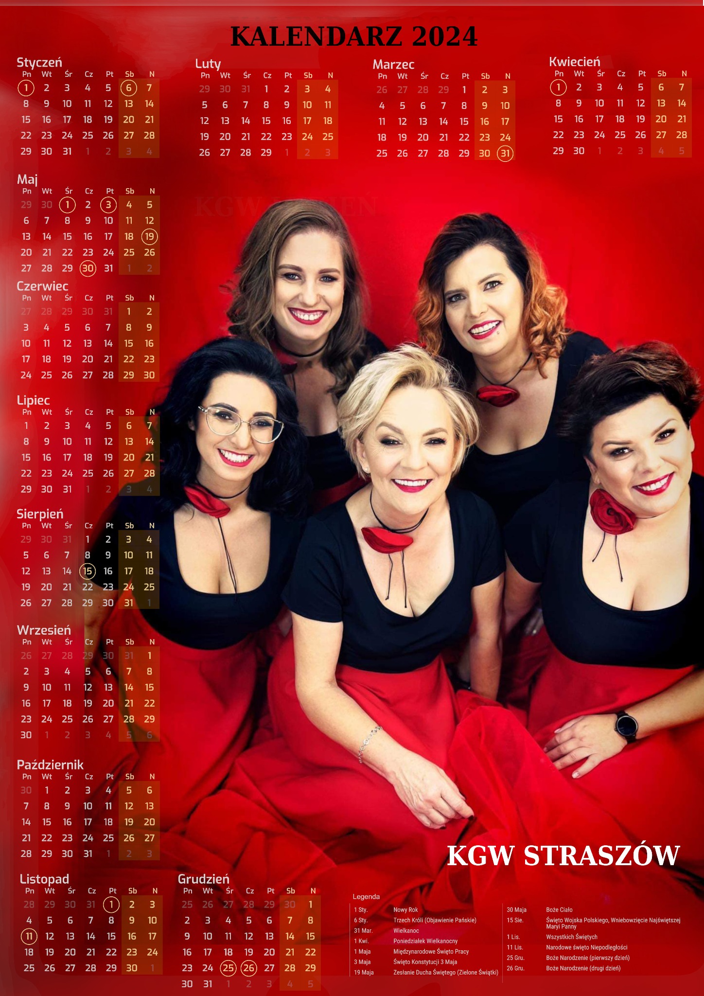 Projekt kalendarza rocznego dla KGW Straszów