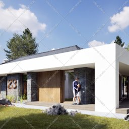 Indywidualny projekt budowlany domu jednorodzinnego parterowego w Środzie Śląskiej.