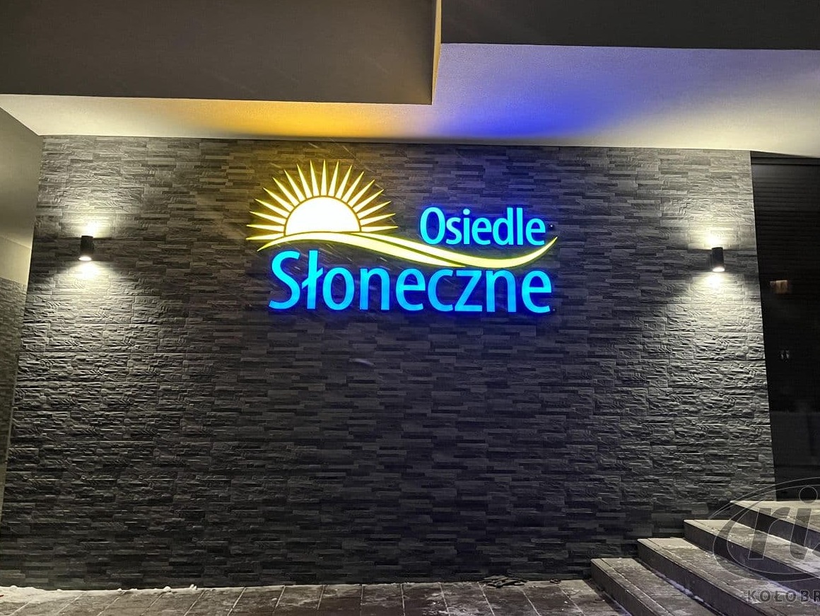 Osiedle Słoneczne Kołobrzeg - Litery 3D przestrzenne podświetlane