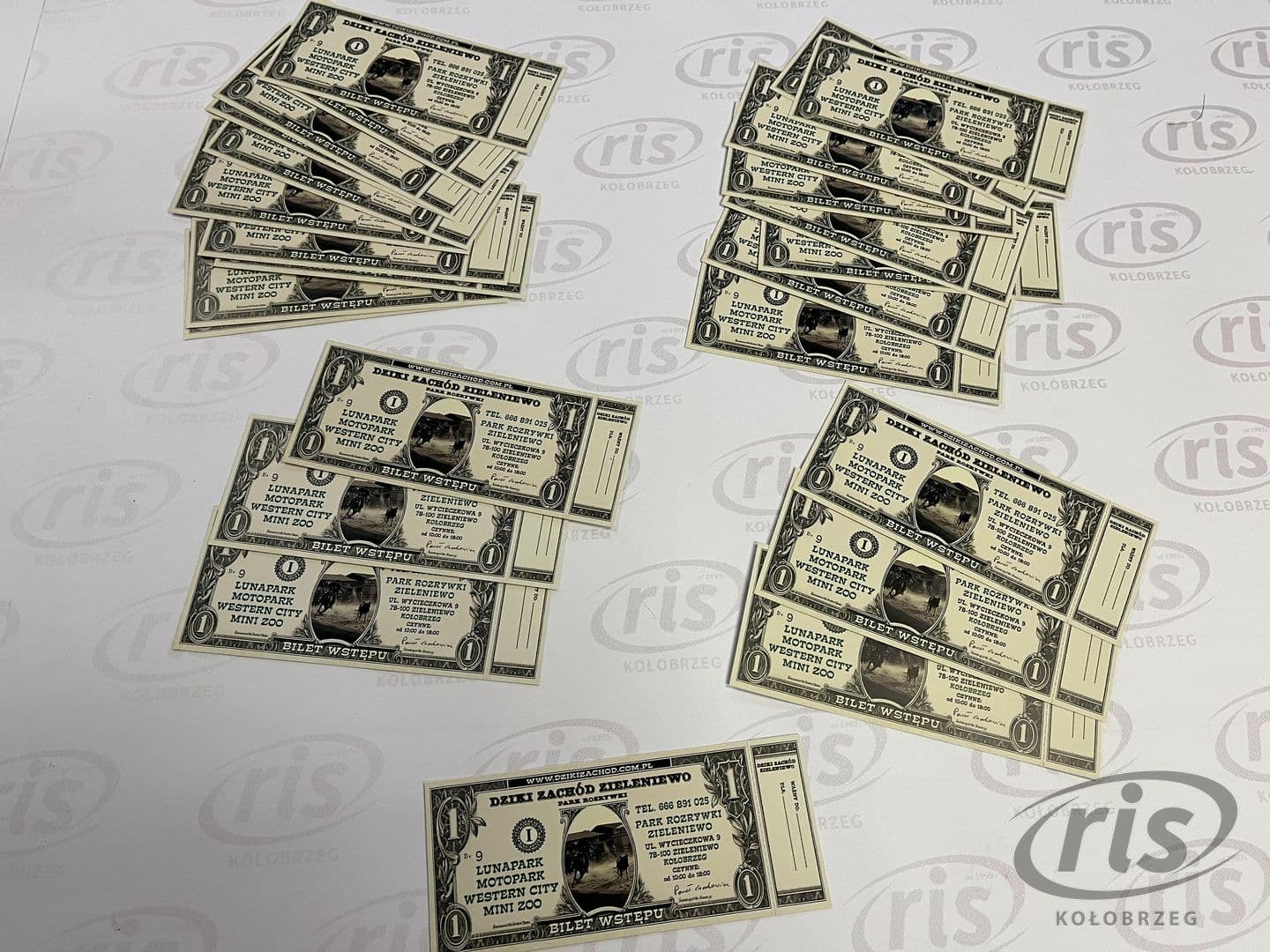 bilety ulotki dla Dziki Zachód w Zieleniewie