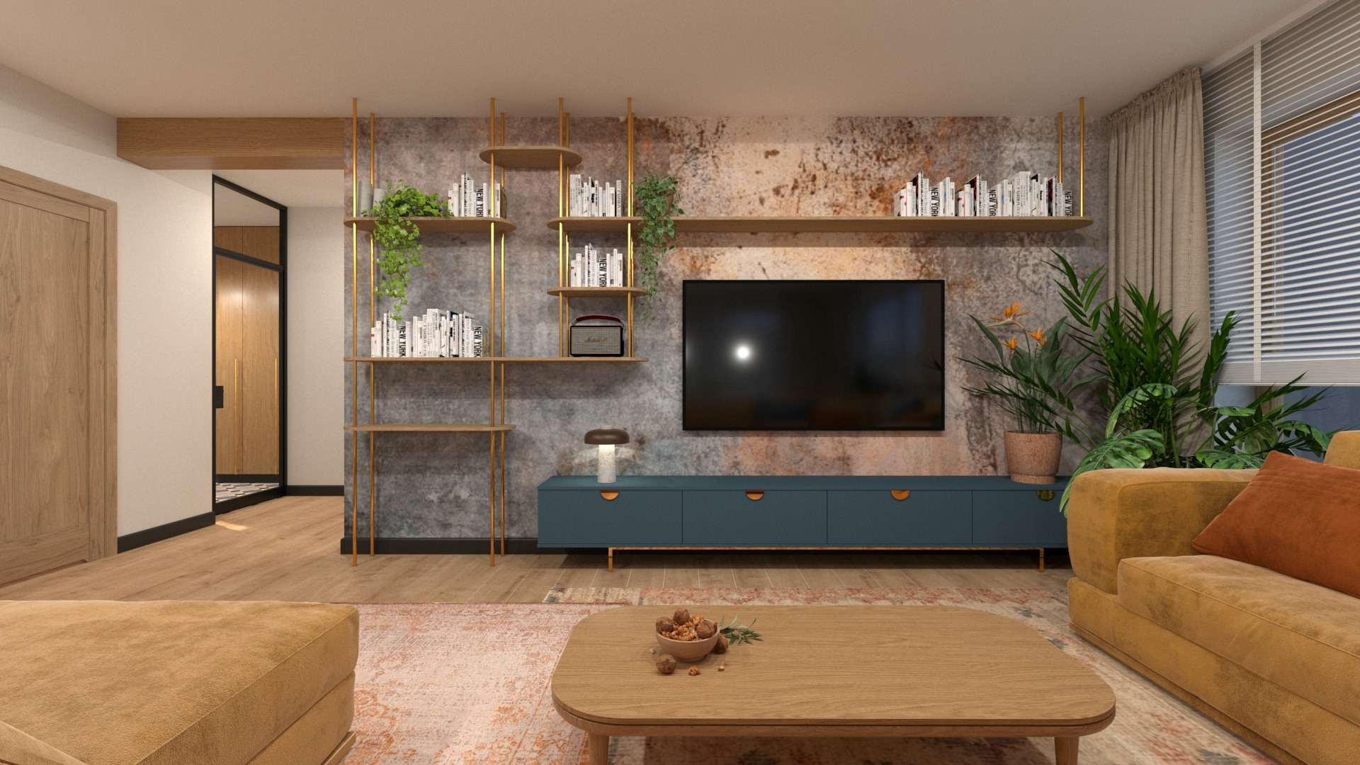 Salon w odważnych kolorach