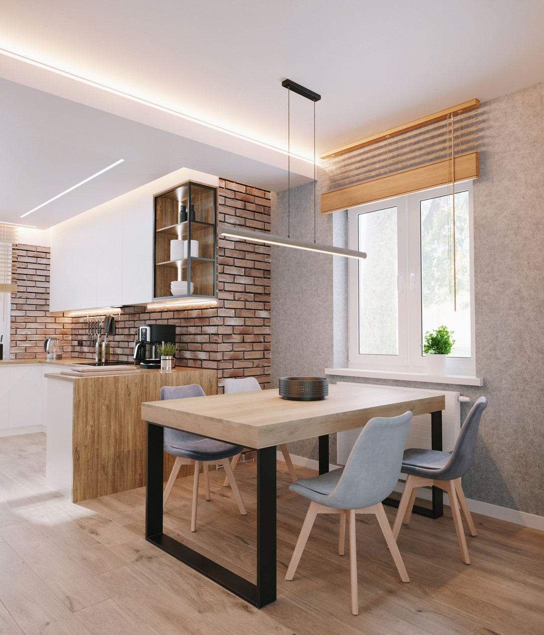 Projekt i wizualizacja aneksu kuchennego