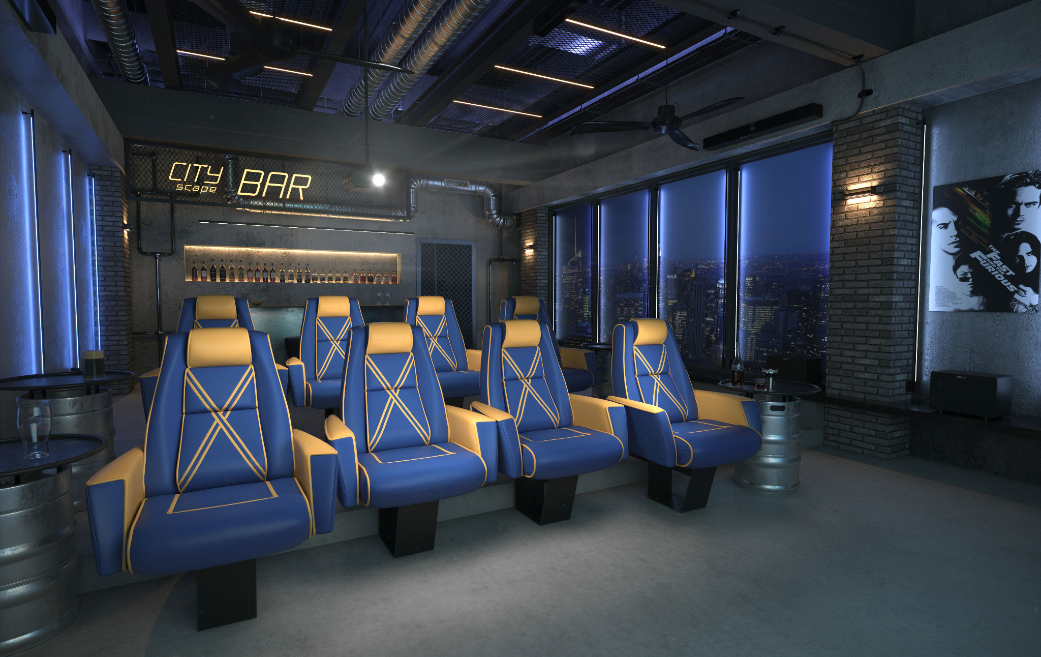 Wizualizacja sali kinowej