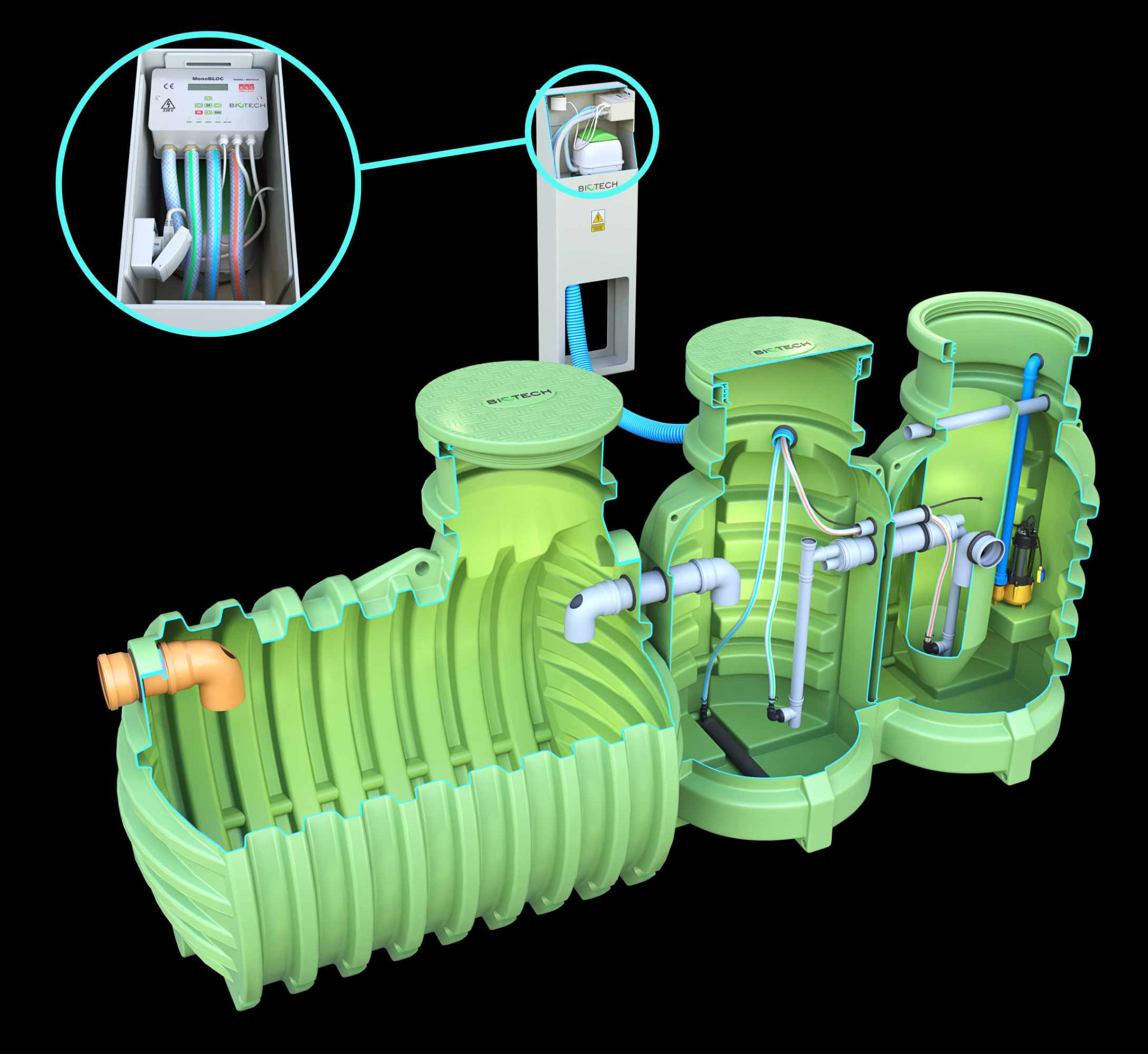 Przekrój oczyszczalni