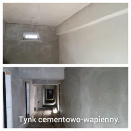 Tynk Cementowo-wapienny pod malowanie. JW ul. Obornicka Wrocław.