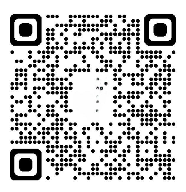 Czarno-biały kod QR z uszkodzonym środkiem.