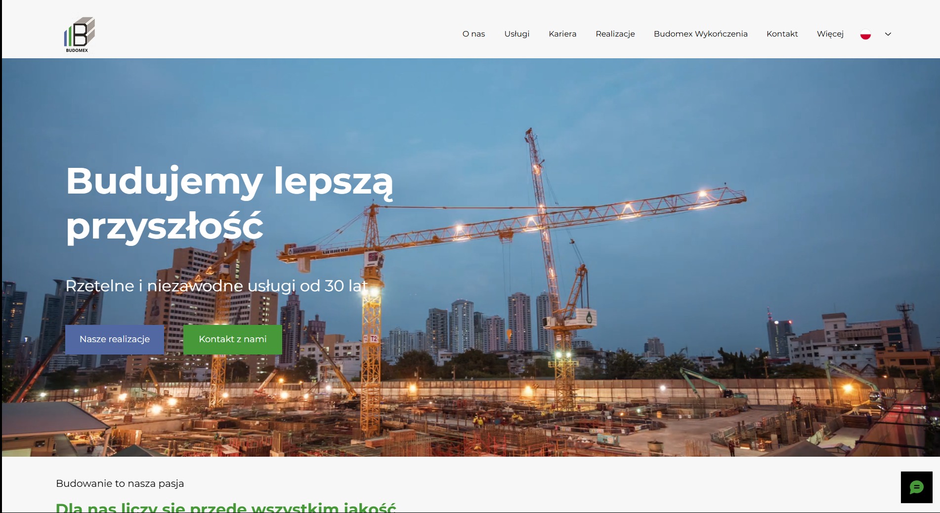 Strona firmy budowlanej.